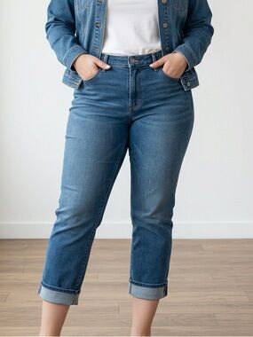 Signature by Levi Strauss Blue Cropped Ankle Jeans | Size 16